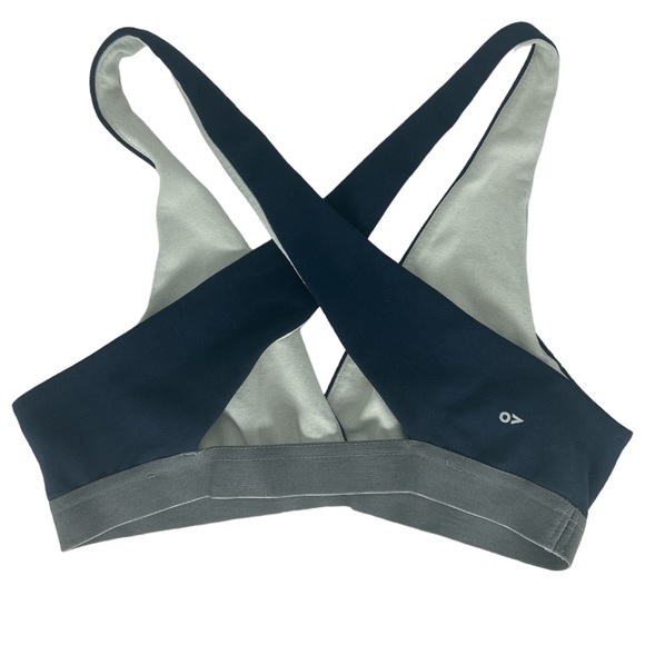Outdoor Voices Criss Cross Back Sports Bra Navy and Gray Unpadded Large - Picture 4 of 7